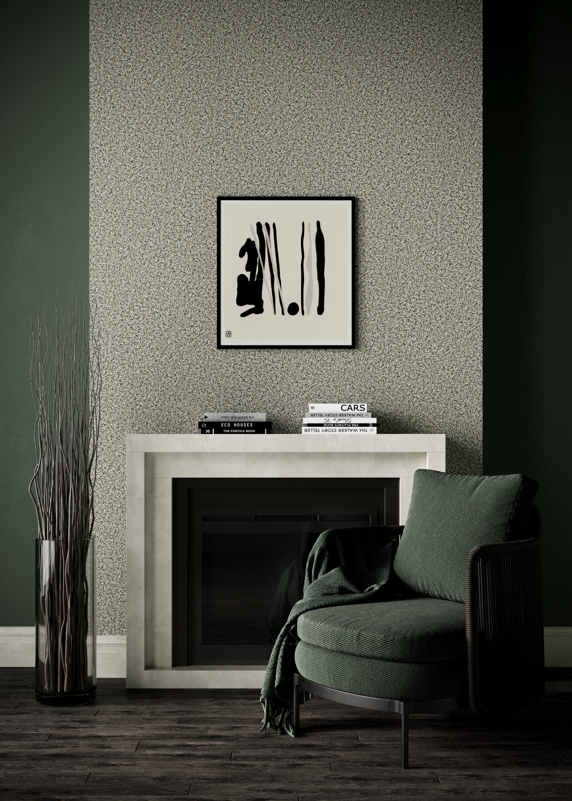 SAND gris foncé sur un mur